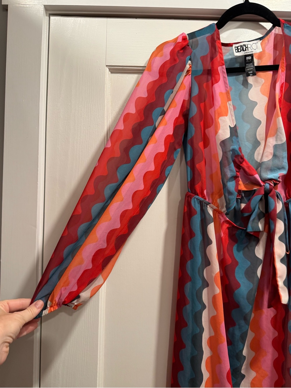 Beach Riot Shiloh Swim Cover Up Sheer Maxi Dress Rainbow Pool Vacation Resort - Picture 3 of 13